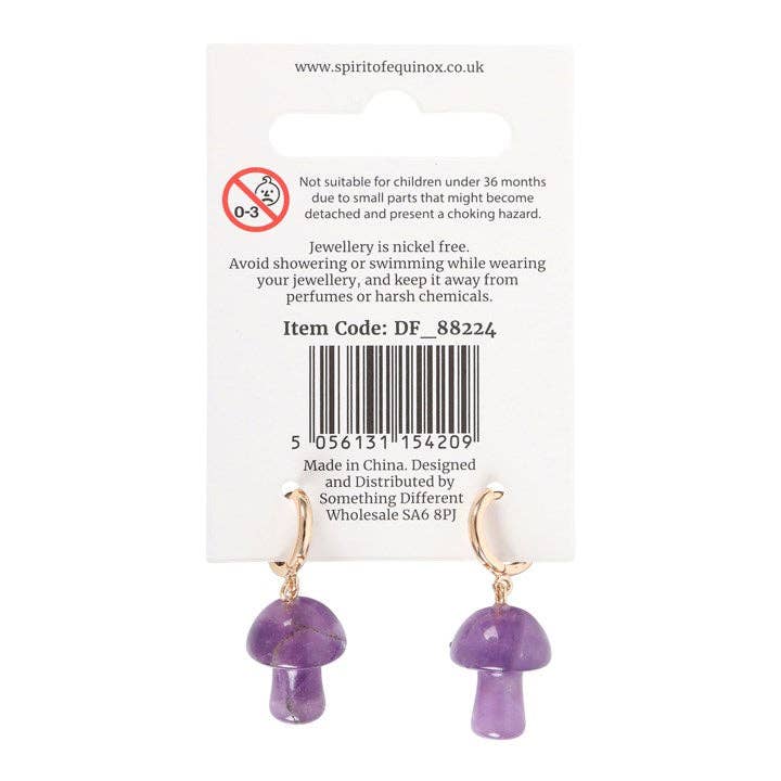 Amethyst Crystal Mushroom Earrings from Hilltribe Ontario