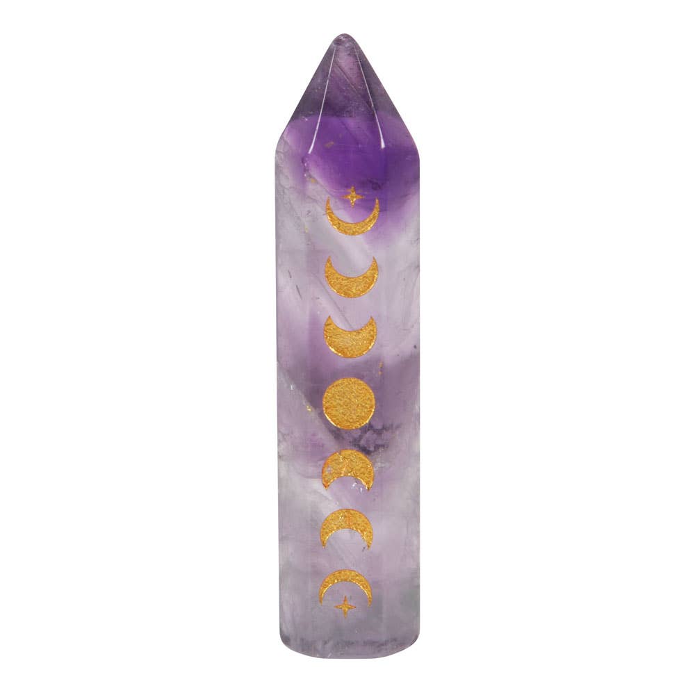 Amethyst Moon Phase Crystal Point from Hilltribe Ontario