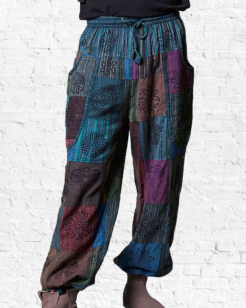 Bahlku Pants Teal Patch from Hilltribe Ontario