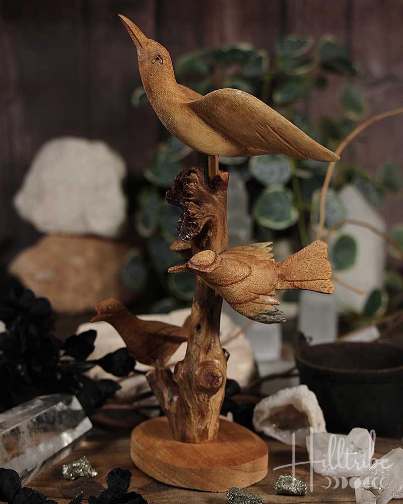 Birds Burl Wood Carving from Hilltribe Ontario