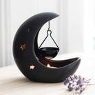 Black Crescent Moon Hanging Oil Burner from Hilltribe Ontario