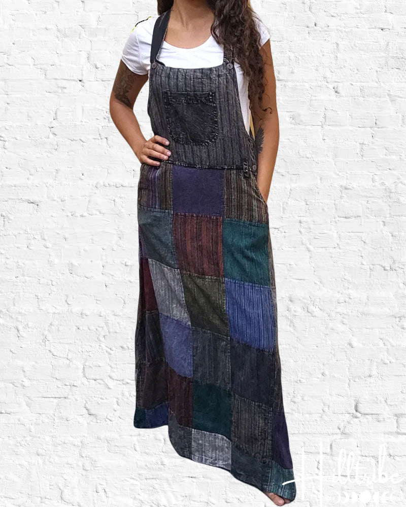 Black Rastra Overall Dress from Hilltribe Ontario