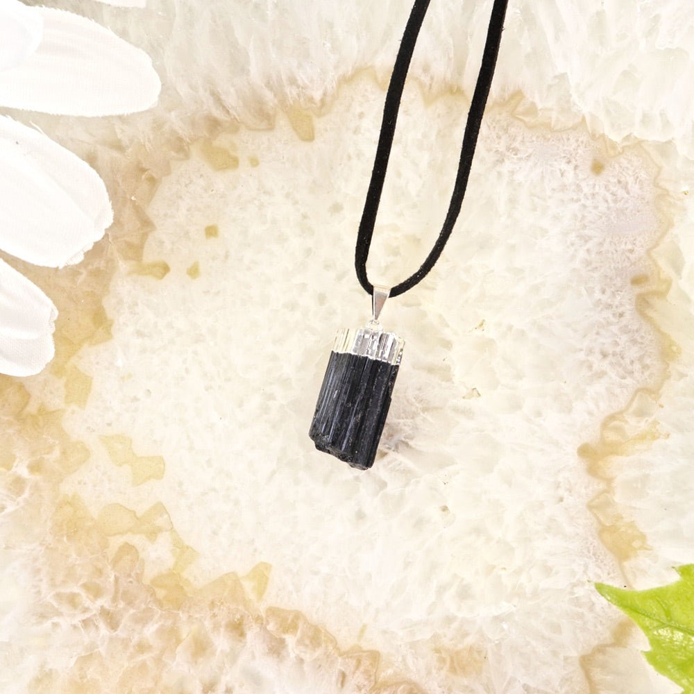 Black Tourmaline Plated Pendant from Hilltribe Ontario