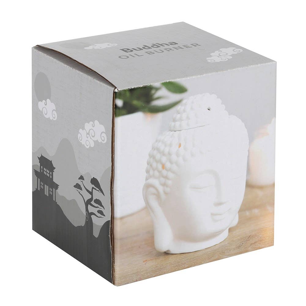 Buddha Head Oil Burner + Wax Warmer White from Hilltribe Ontario