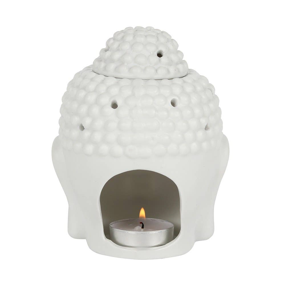 Buddha Head Oil Burner + Wax Warmer White from Hilltribe Ontario