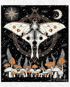 Celestial Luna Moth Wall Tapestry from Hilltribe Ontario