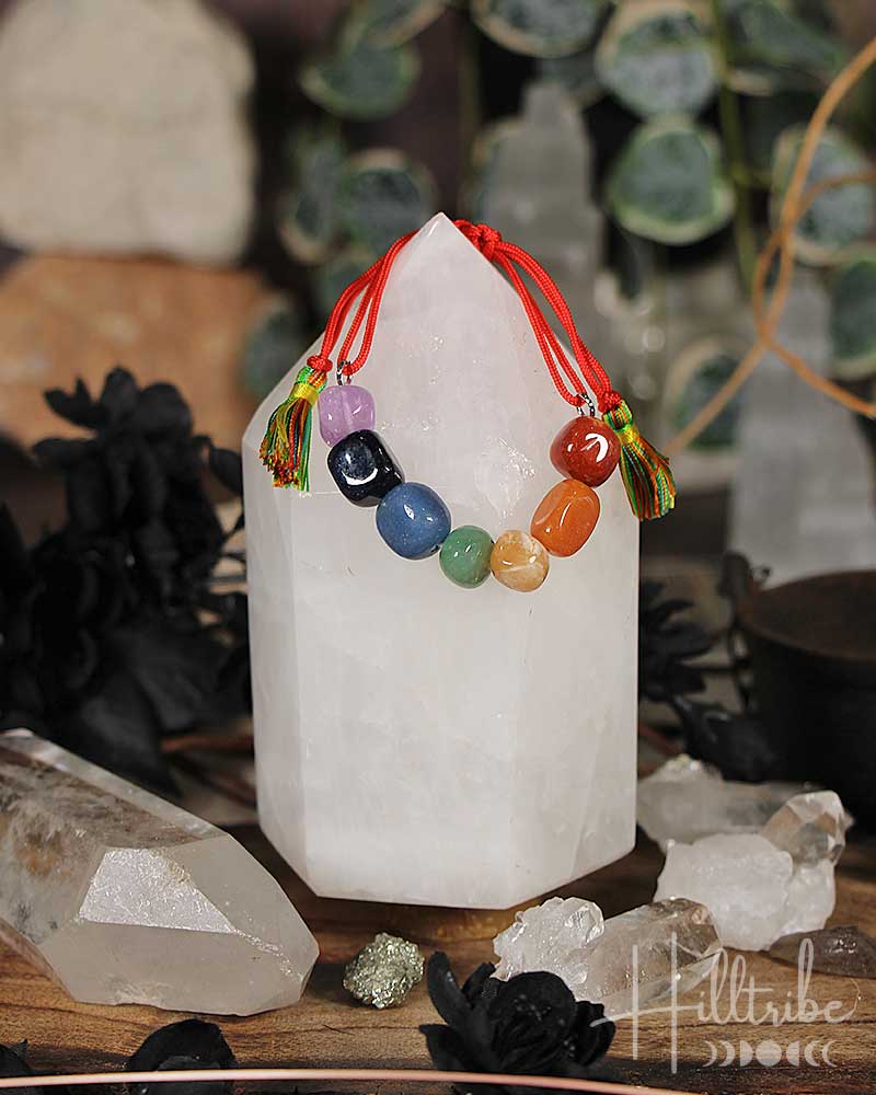 Chakra Tumbled Crystal Bracelet from Hilltribe Ontario