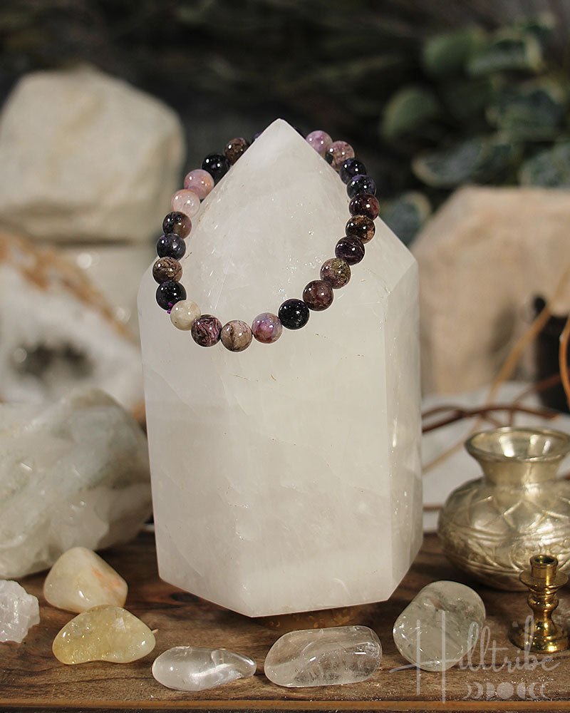 Charoite Gemstone Power Bracelet 6 - 8mm from Hilltribe Ontario