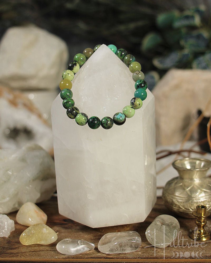 Chrysoprase Gemstone Power Bracelet 8mm from Hilltribe Ontario