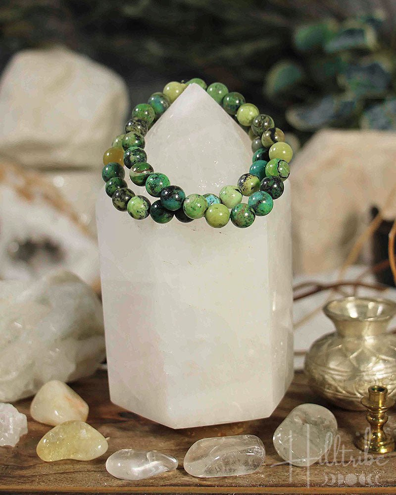 Chrysoprase Gemstone Power Bracelet 8mm from Hilltribe Ontario