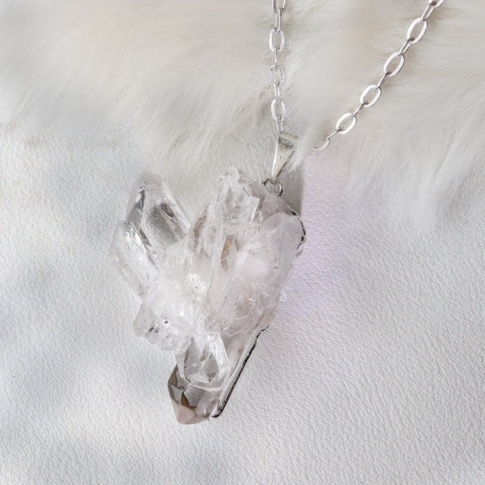 Clear Quartz Cluster Pendant from Hilltribe Ontario