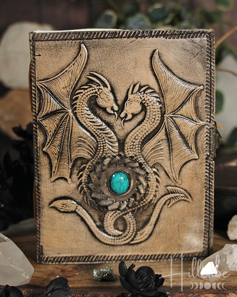 Crystal Dragons Leather Journal from Hilltribe Ontario