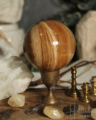 Golden Calcite Sphere 21cm from Hilltribe Ontario