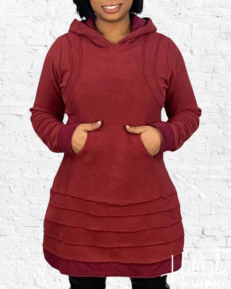 Laya Fleece Tunic Burgundy from Hilltribe Ontario