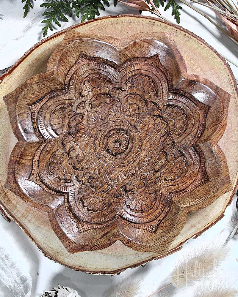 Mango Wood Mandala Trinket Tray from Hilltribe Ontario