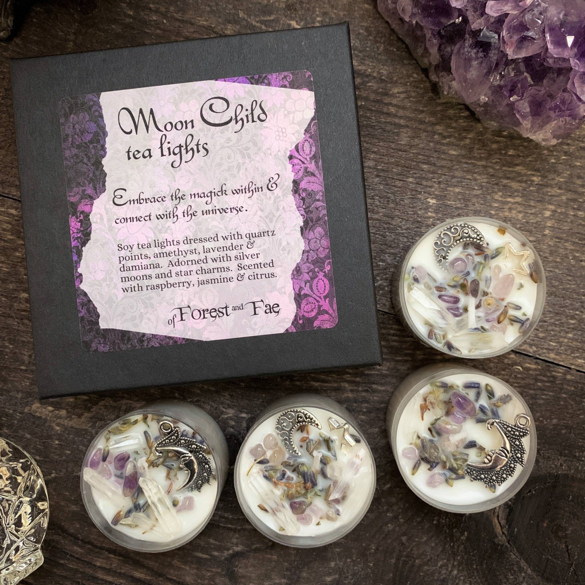 Moon Child Tea Light Candle Set from Hilltribe Ontario