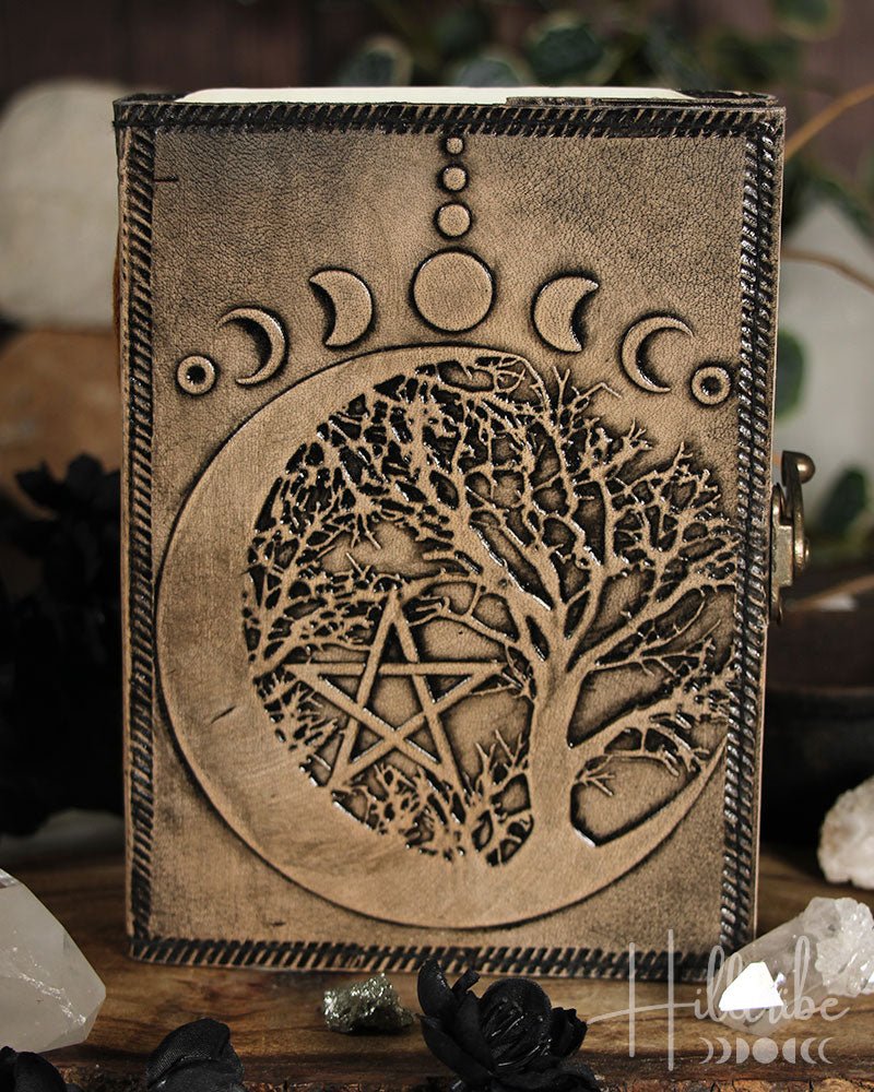 Moon Phases Leather Journal from Hilltribe Ontario