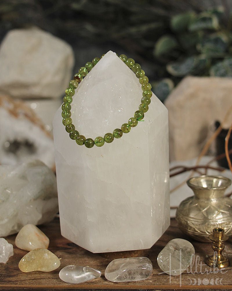 Peridot Gemstone Power Bracelet 6mm from Hilltribe Ontario