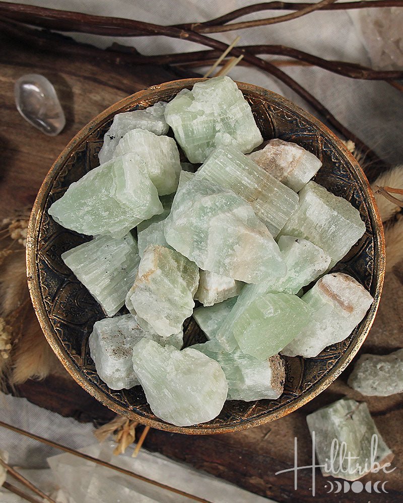 Pistachio Calcite Raw from Hilltribe Ontario