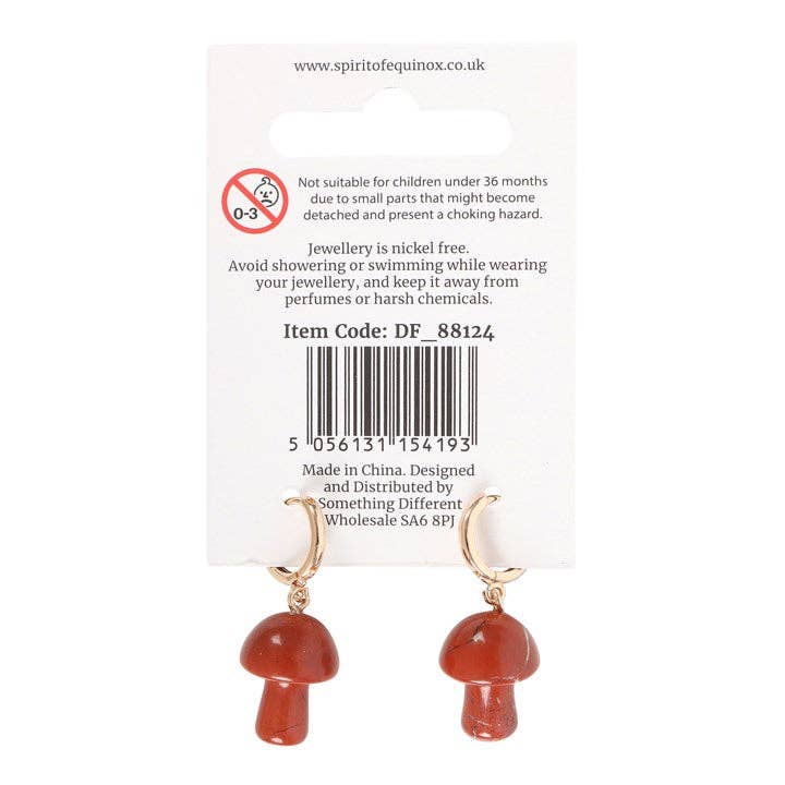 Red Jasper Crystal Mushroom Earrings from Hilltribe Ontario