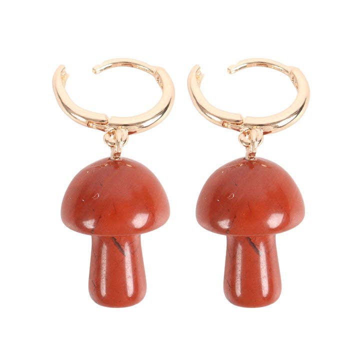 Red Jasper Crystal Mushroom Earrings from Hilltribe Ontario