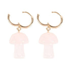 Rose Quartz Crystal Mushroom Earrings from Hilltribe Ontario