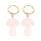 Rose Quartz Crystal Mushroom Earrings from Hilltribe Ontario