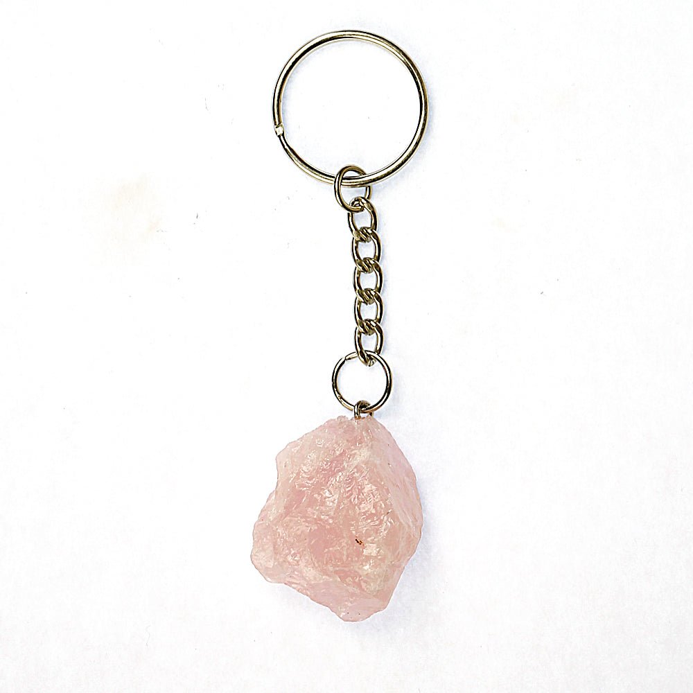 Rose Quartz Raw Gemstone Key Chain from Hilltribe Ontario