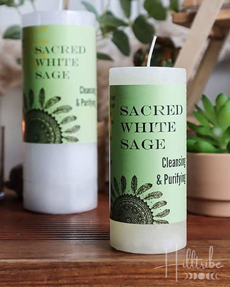 Sacred White Sage World Magic Candle from Hilltribe Ontario