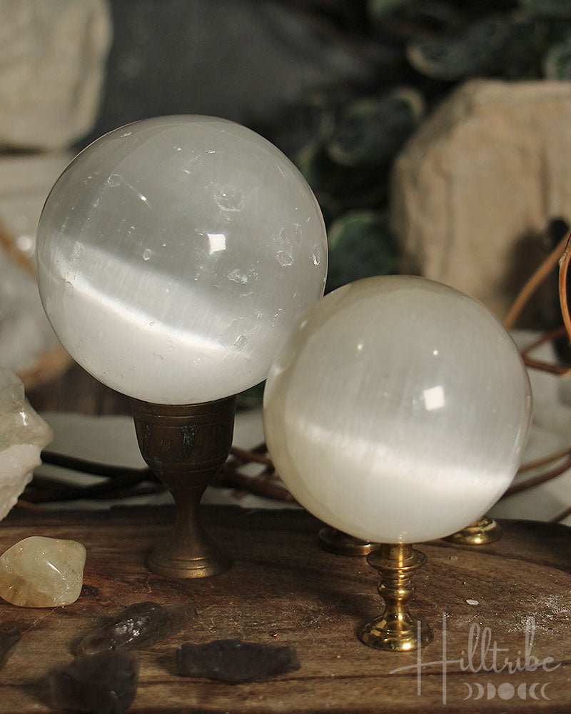 Selenite Sphere from Hilltribe Ontario