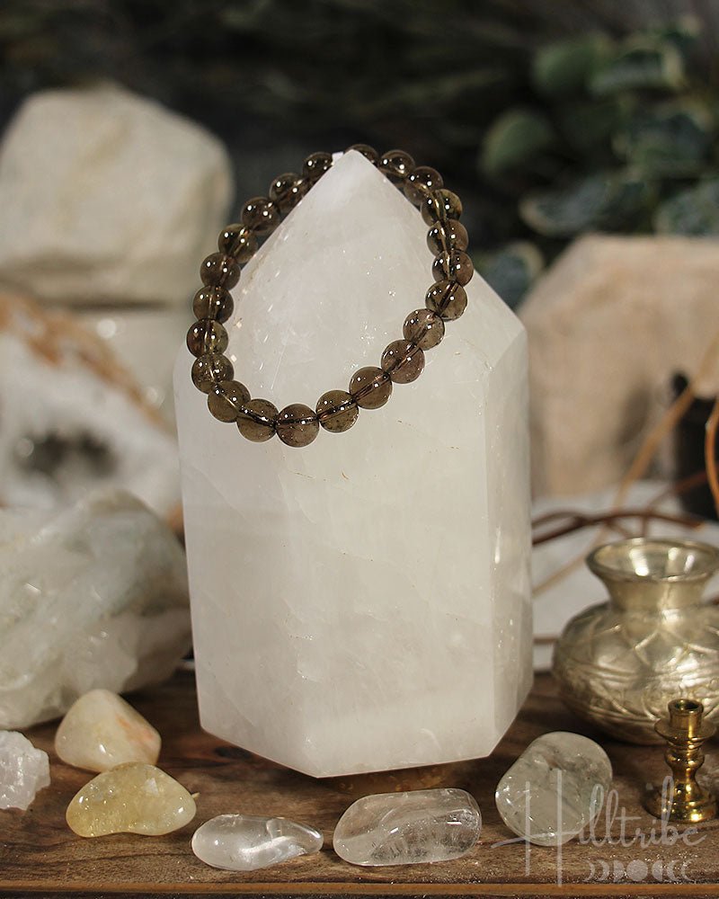 Smokey Quartz Gemstone Power Bracelet 8mm from Hilltribe Ontario