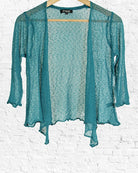 Teal Open Tie Mesh Cardigan from Hilltribe Ontario