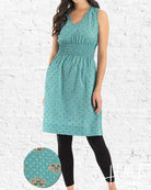 Turq + Gold Cotton Frankie Dress from Hilltribe Ontario