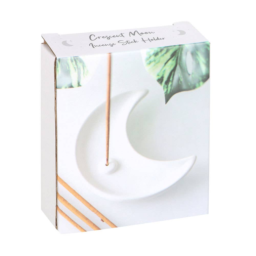 White Crescent Moon Incense Stick Holder from Hilltribe Ontario