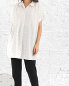 White Flecks Cotton Elena Tunic from Hilltribe Ontario