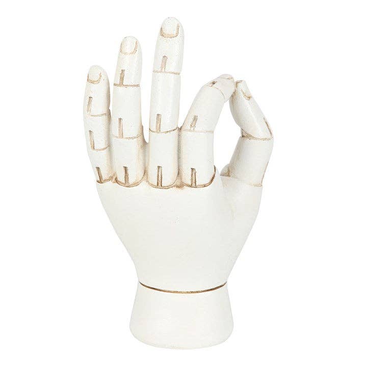 White Palmistry Hand Decorative Ornament from Hilltribe Ontario