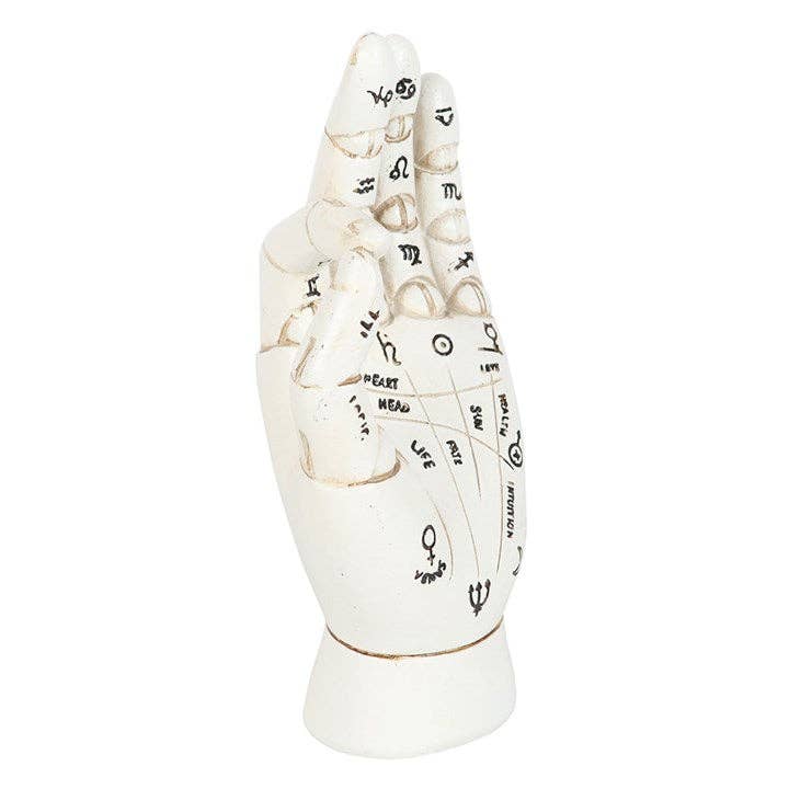 White Palmistry Hand Decorative Ornament from Hilltribe Ontario