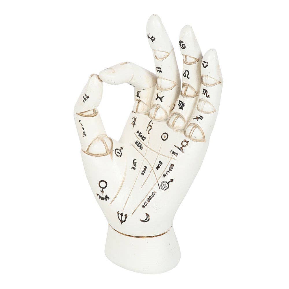 White Palmistry Hand Decorative Ornament from Hilltribe Ontario