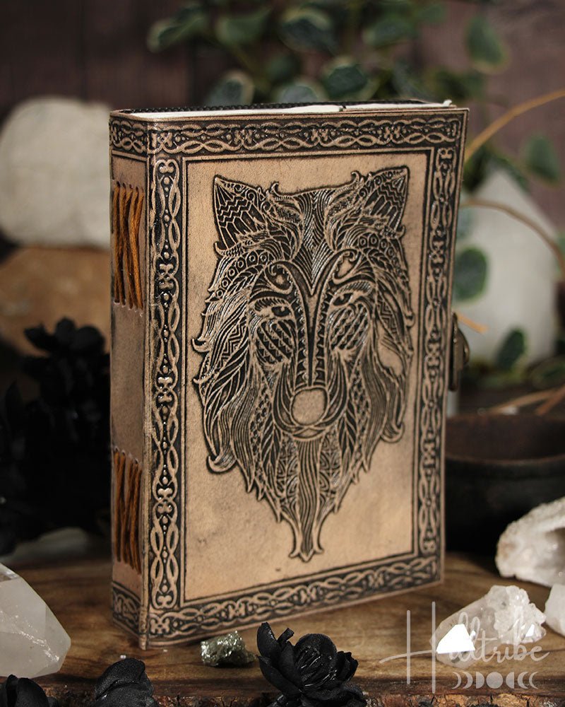 Wolf Embossed Leather Journal from Hilltribe Ontario