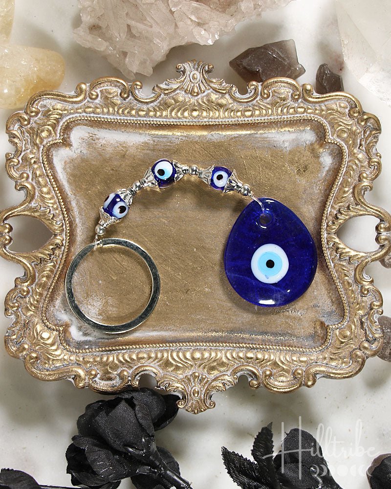 Evil Eye Teardrop Keychain from Hilltribe Ontario