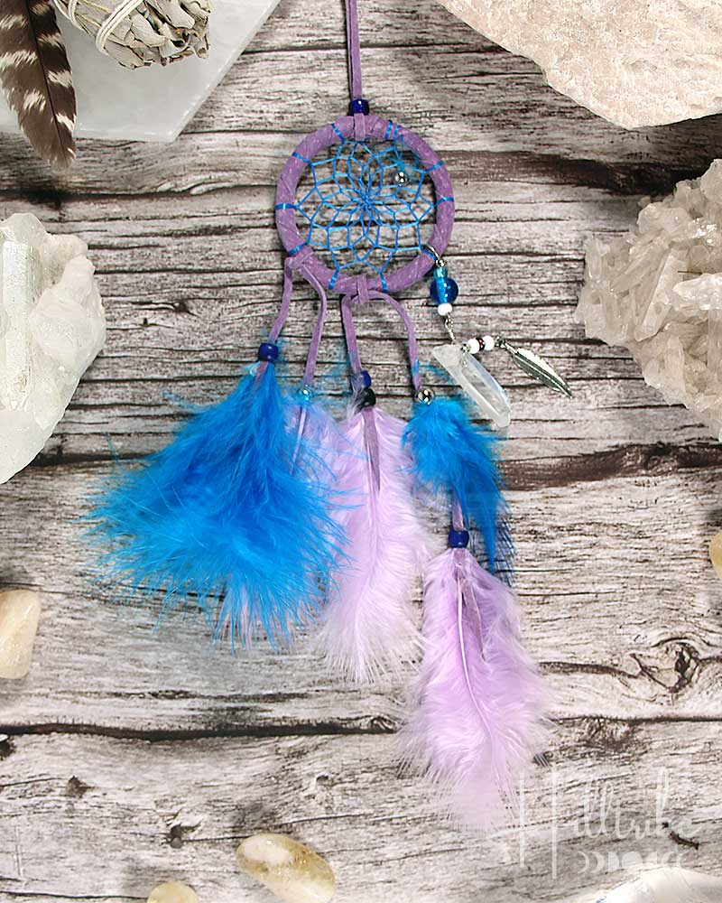 Magical Gemstone Lavender Leather Dreamcatcher 2