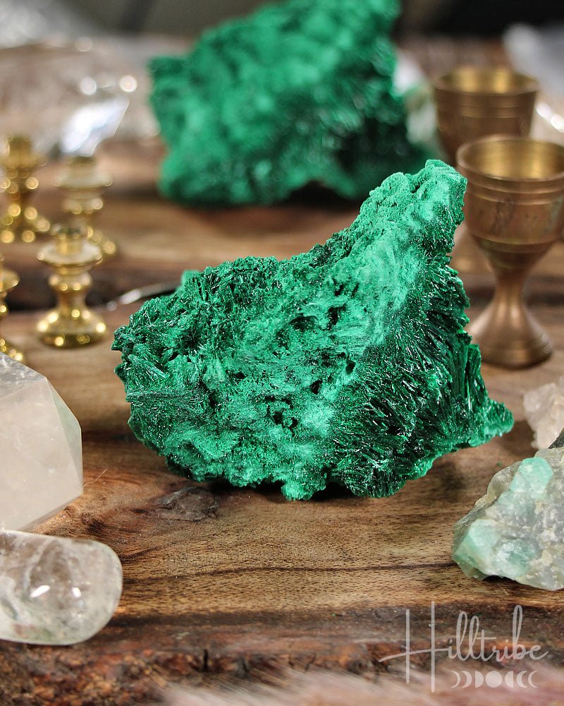 Natural Fibrous Malachite 8cm from Hilltribe Ontario